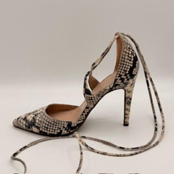 Charlotte Russe Faux Snake Print Lace-Up Stiletto Heels Women’s Size 8M - Picture 6 of 12